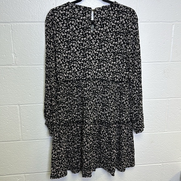 Knox Rose Black and Muted Lavender Floral Long Sleeve Sundress - Picture 7 of 9